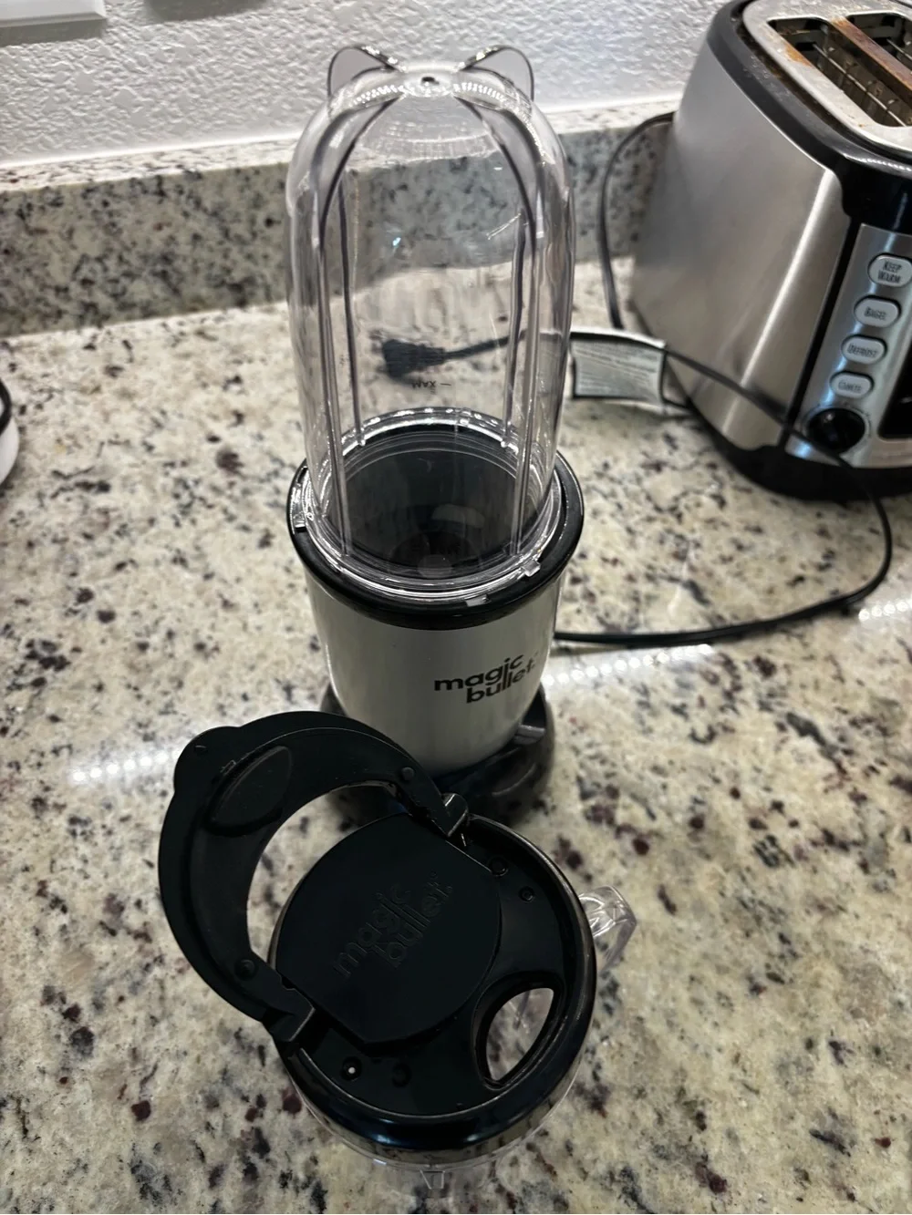 Silver Personal Blender with Black Accessories